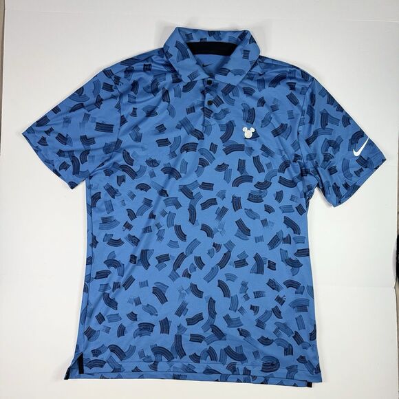 Nike Disney Mickey Mouse Mens M Blue Golf Polo Dri-Fit Performance